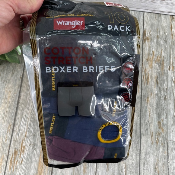 Men’s Wrangler Rustler Everyday Comfort Boxer Briefs Underwear 10-Pack Size M - Picture 2 of 11